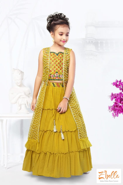 Mustard yellow 2024 skirt girl