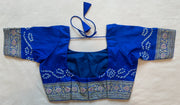 Blue bandini blouse with banarsi border