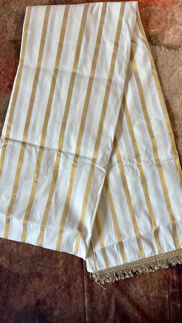 Cotton set saree with lines