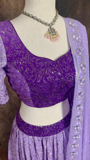 Purple ombre lehanga with blouse and dupatta