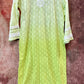 Light green ombre chikankari cotton kurti