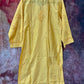 Mustard yellow color Banarsi silk chikankari kurti