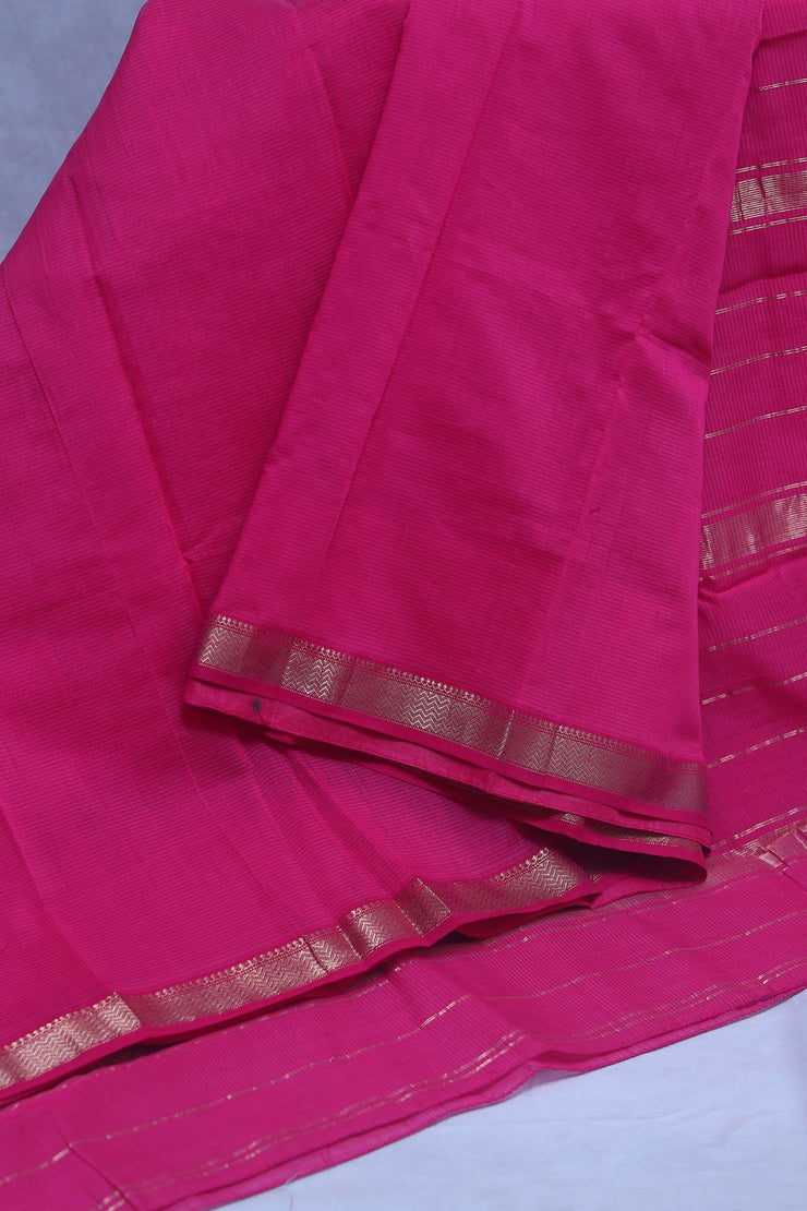 Mangalgiri Cotton Silk Saree with Long Sleeve Cotton Designer Blouse