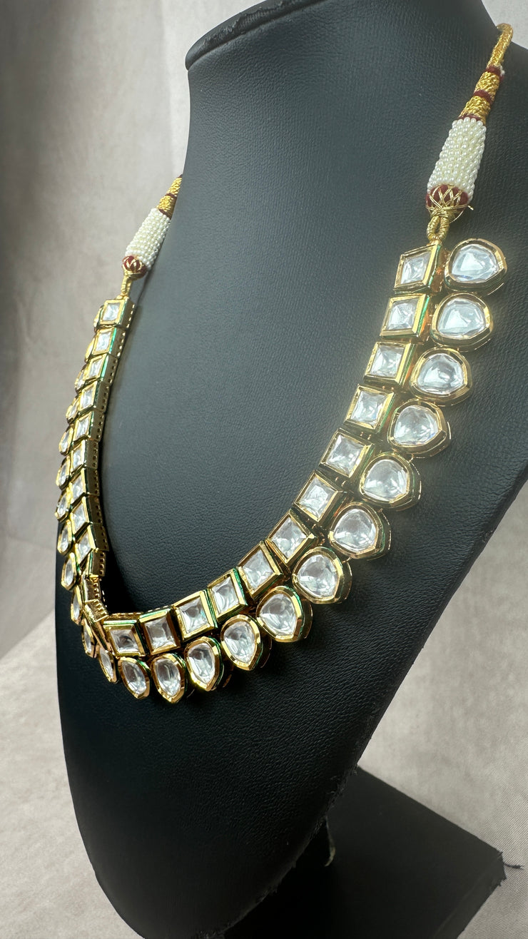 Kundan and meenakari necklace