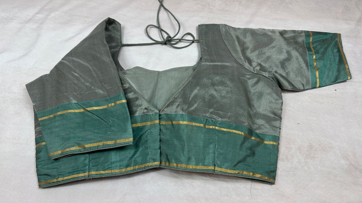 Chanderi katan pure silk saree with stitched blouse