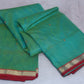 Light green double shaded pure handloom chanderi silk saree with stitched blouse