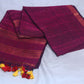 Handloom linen saree with sequins weave , with BP