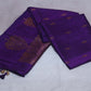 Purple dupion pure silk saree with stitched blouse