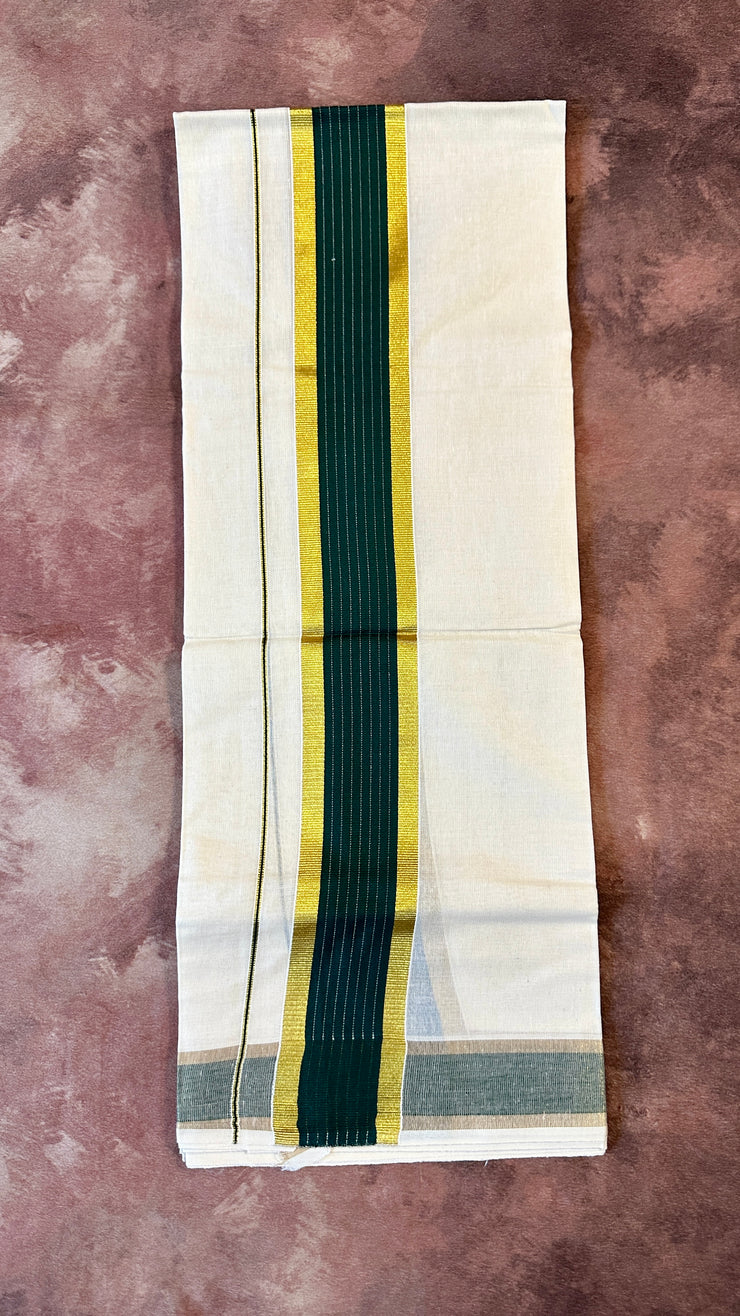 Green cotton set mundu