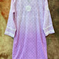 Lilac aumbre chikankari cotton kurti