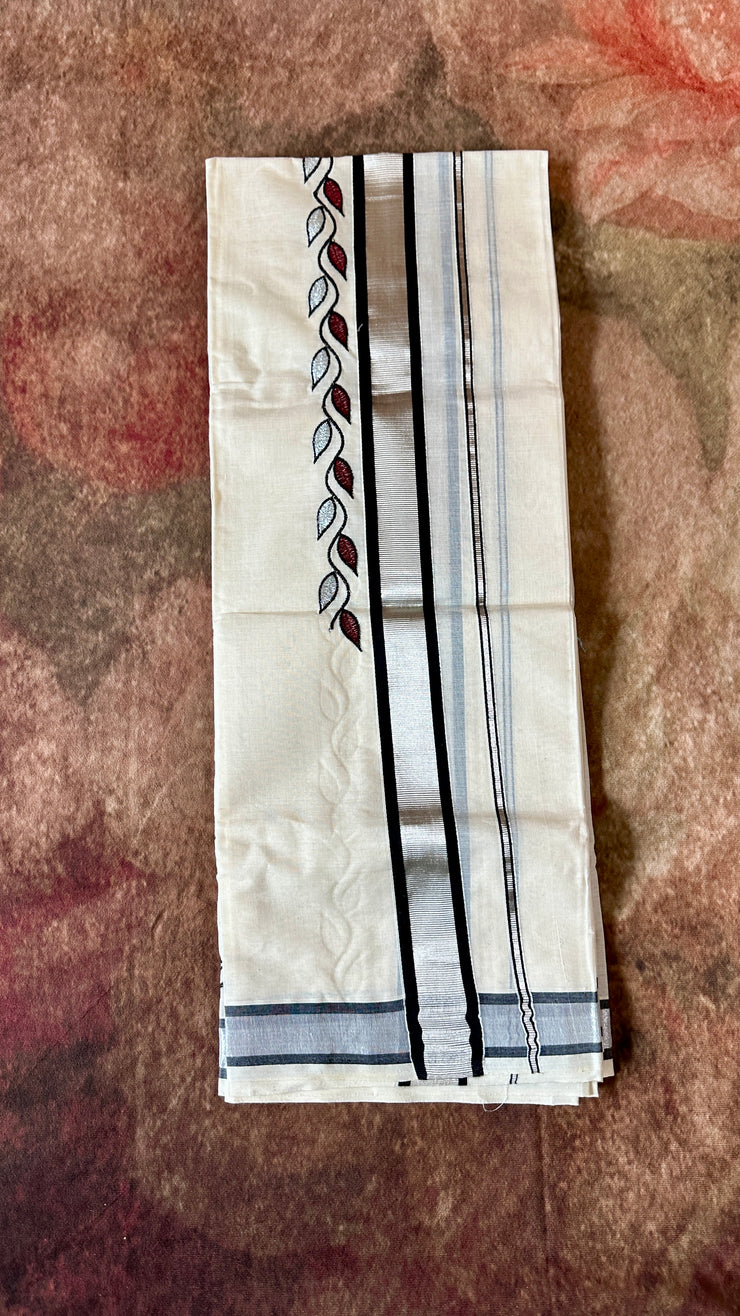 Set mundu with thread emroidery