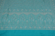 Copper sulphate blue pure katan banarsi saree with stitched blouse