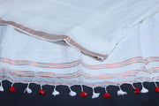 Handloom linen saree with sequins weave , with BP