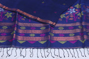 Handloom linen saree jamdani pallu, with BP