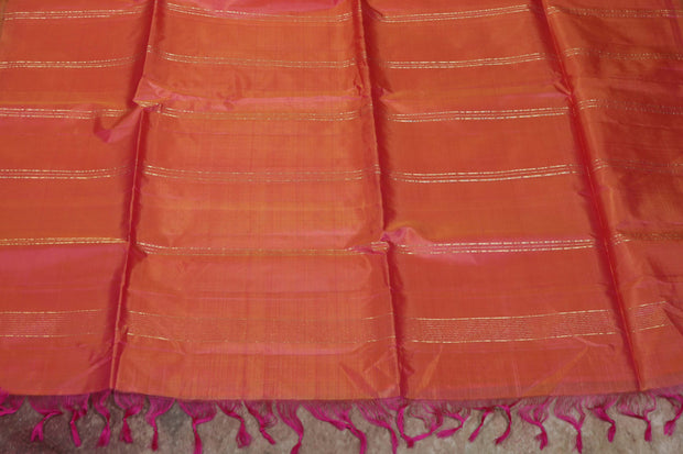 Yellow and Pink combo  Kanchivaram saree with stitched blouse