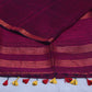 Handloom linen saree with sequins weave , with BP