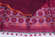 Handloom linen saree jamdani pallu, with BP