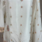 White Banarsi short top with gharah and dupatta