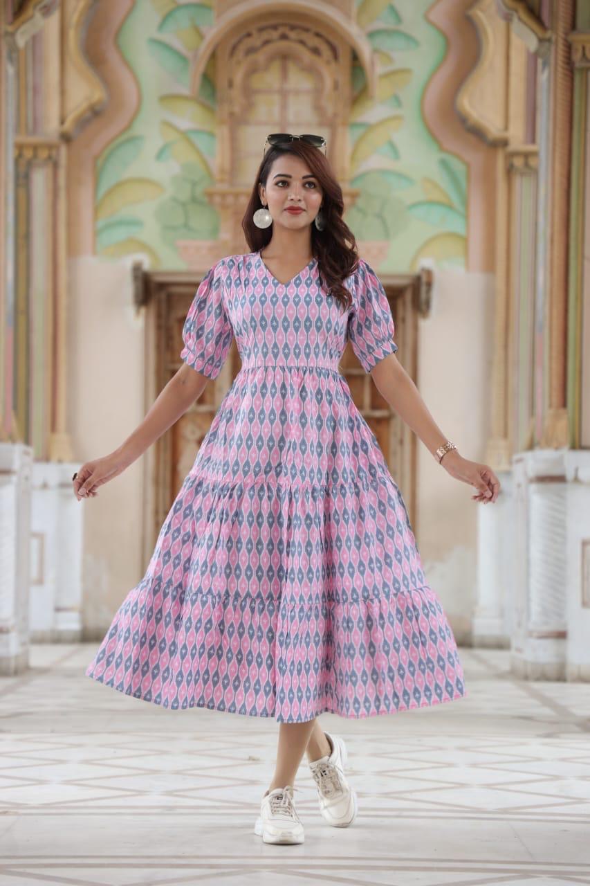 Jaipur Cotton handblock printed summar dress