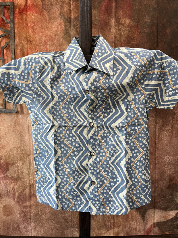 Denim color cotton shirt - 4yr