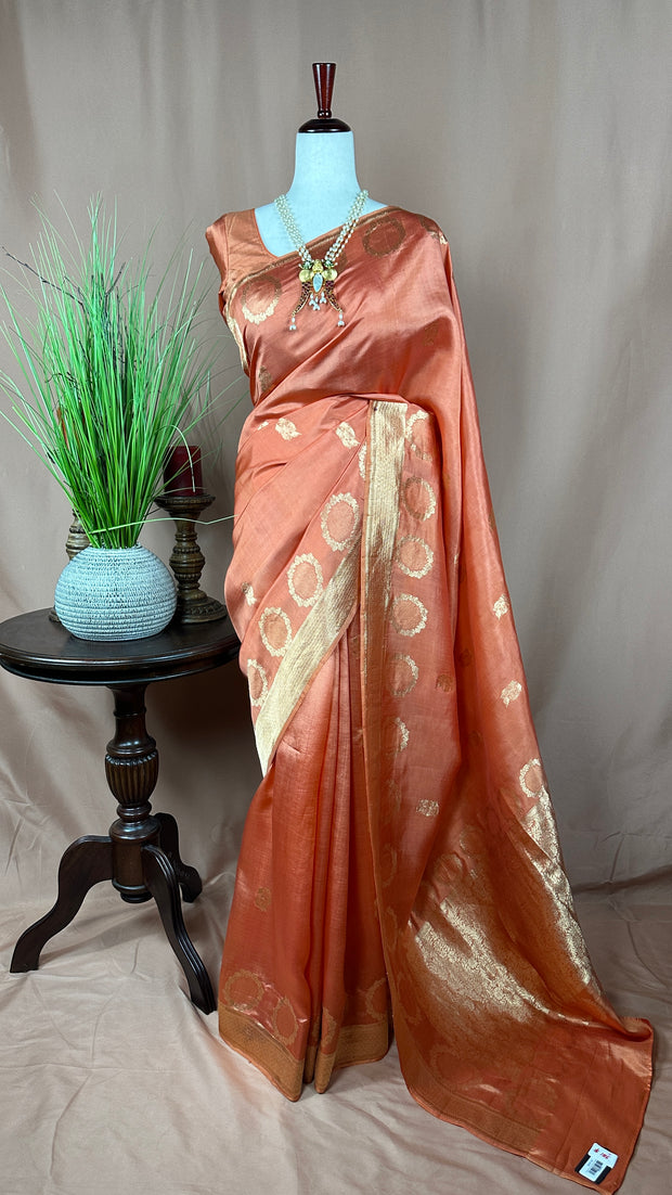 Soft katan pure silk saree with stitched blouse