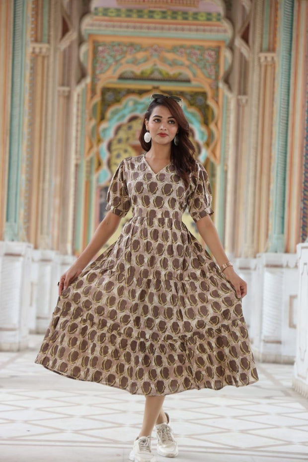 Jaipur Cotton handblock printed summar dress