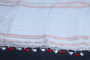 Handloom linen saree with sequins weave , with BP