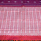 Handwoven Wine red kanchivaram pure silk saree with orange border, with stitched blouse