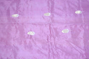 Pure Lavender soft katan handwoven silk saree with gold and silver border, with stitched blouse