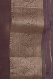 Pure lavender organza tissue silk saree with stitched blouse