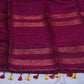 Handloom linen saree with sequins weave , with BP