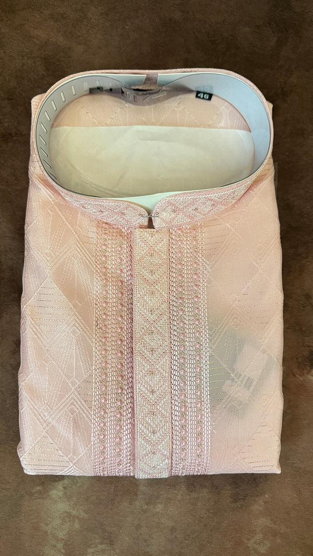 Baby pink silk kurta