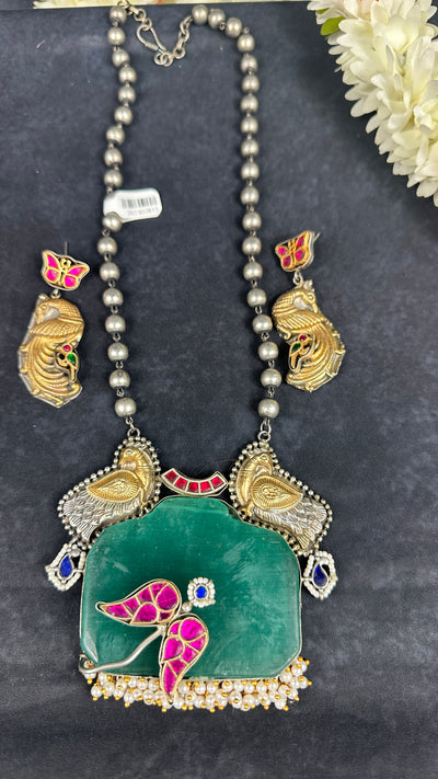 Statement necklace with earring