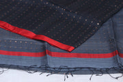 Pure muslin silk saree with weaved sequins and stitched blouse