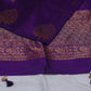 Purple dupion pure silk saree with stitched blouse