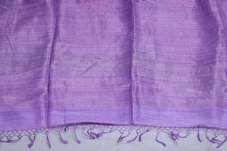 Pure muslin silk saree with jamdani waeve and stitched blouse