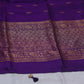 Purple dupion pure silk saree with stitched blouse