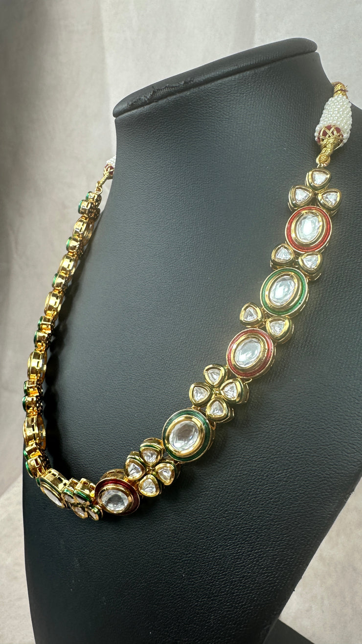 Kundan and meenakari necklace