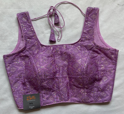 Lilac cotton silk sequins blouse