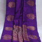 Purple dupion pure silk saree with stitched blouse