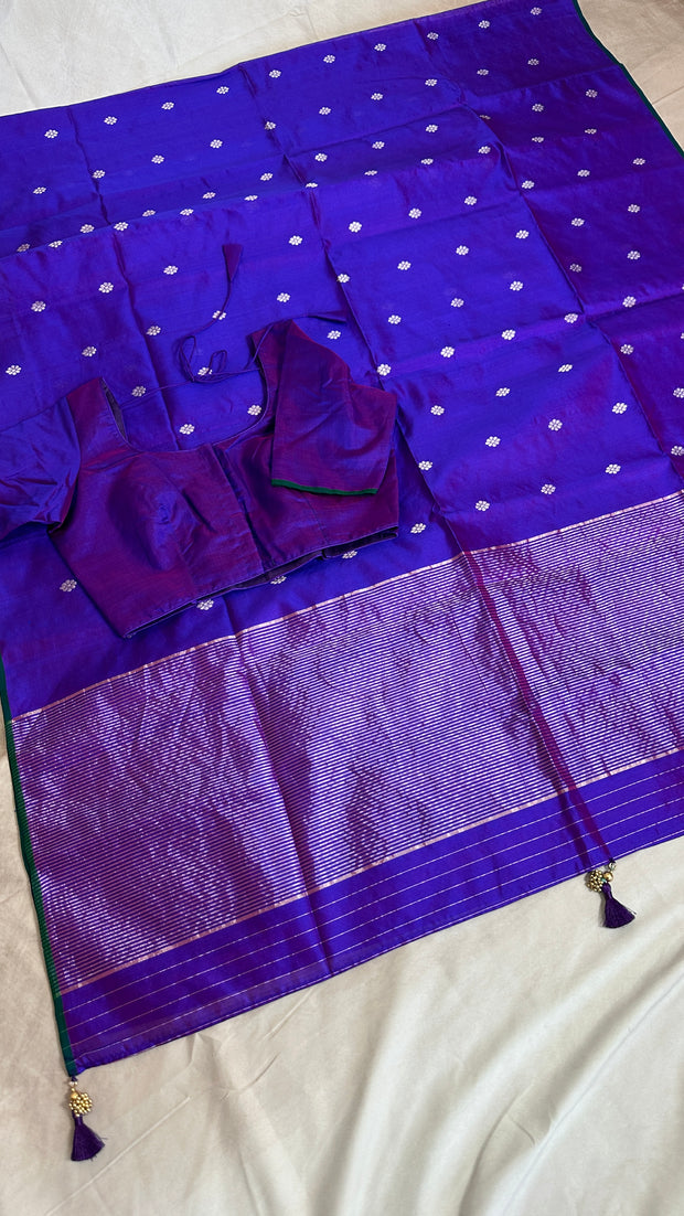 Chanderi pure silk saree with stitched blouse