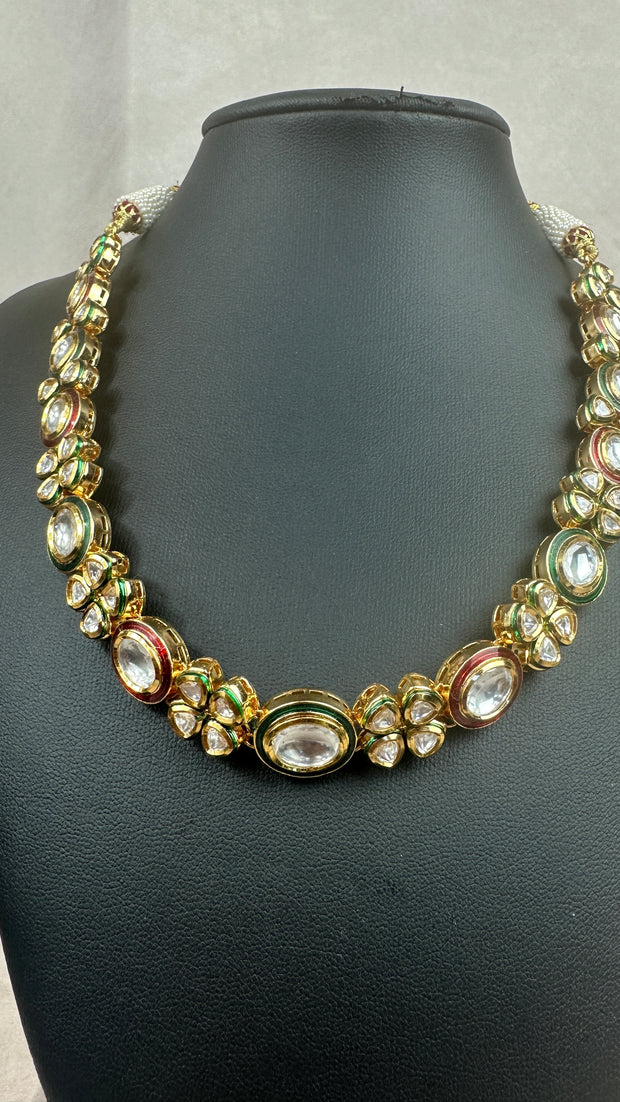 Kundan and meenakari necklace