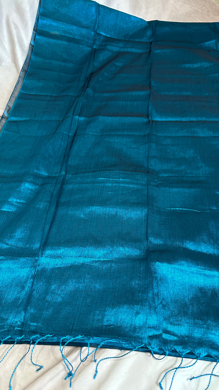 Light weight handwoven Cotton tissue saree