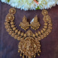 Antique finish lakshmi necklace with earring