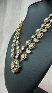 Kundan and moissanite stone with necklace