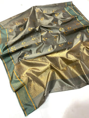 Chanderi katan pure silk saree with stitched blouse