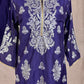 Purple banarsi silk kurti with foil print and bottom