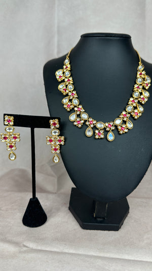 Kundan and meenakari necklace