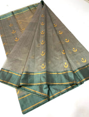 Chanderi katan pure silk saree with stitched blouse