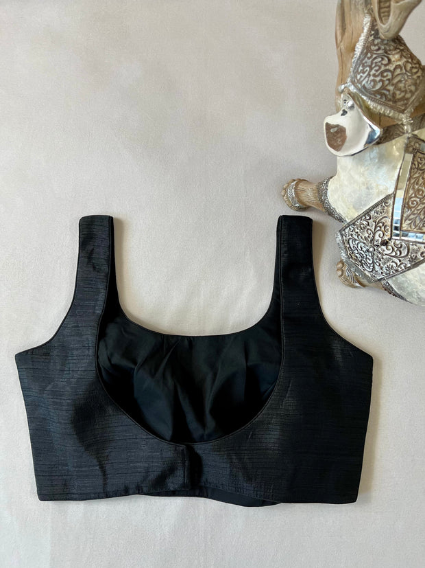 Black sleeveless blouse